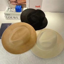 classic solid wool Wide Brim Hats felt fedoras cap men women leisure panama jazz hat