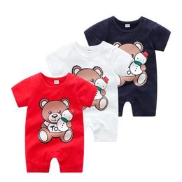 Desginer Baby Chapterbaby Rompers Лето Женский Новорожденный Ползубый Костюм Напечатанный Новорожденный Харбин Мальчики Выйти на 3 месяца Комбинезон