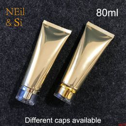 80ml Gold Aluminum Plastic Cosmetic Bottle 80g Facial Cleanser Cream Squeeze Tube Shampoo Lotion Bottles Free Shippinggood qtys