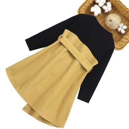 Teens Girls Dress Patchwork Dress For Girls Long Sleeve Dress Kids Dresses for Girls Autumn Children Clothes 6 8 10 12 14 Q0716