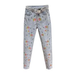 Women Jeans Soft Denim Bleached Printing Patterns Slim Diamonds Bottom Trousers Skinny Full Length Pencil Pants Tr 210322