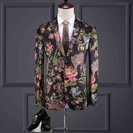 velvet Leopardo Blazer Men casual slim fit Blazer Wedding Party Stage Singer jacket Dress Blazer Men casaco masculino 210527