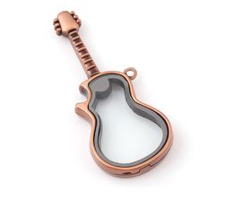 2021 10pcs 68x30mm Guitar glass floating locket purple bronze color locket pendant DIY jewelry wholesale free