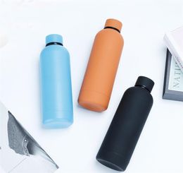 500ml Small Mouth Water Bottle Stainless Steel Glossy Kettle Multicolor Portable Vacuum Bottles with Leak Proof Lid