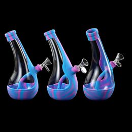 Smoking tools Water sac hookah shisha hookahs silicone hose joint glass bong dab height 225mm