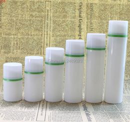 30ml 50ml 100ml White Cap Green Edge Cosmetic Container Empty Airless Pump Plastic Bottles Travelling Liquid Use 10pcs/lotgood qty