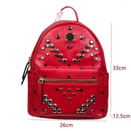 Backpack German 100c Fashionable Rivet Backpacks For Women Fashion All Kinds Of Printed Lovers Small Fresh College Style Casual Schoolbag