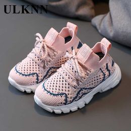 ULKNN Pink Sneakers For 6 Year Old Girls Black Children Sneakers Boys Grey Casual Mesh Breathable Rubber Sole Kids Slip On Shoes G1025