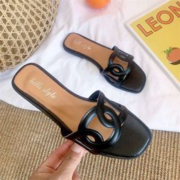 Flip Flops Flat Slide Summer Shoes Slip on Non Casual Fashion Woman pers Female Outdoor Beach 210928