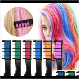 Portable Temporary Hair Chalk Colour Comb 6 Color/Set Cosplay Washable Hair Colour Comb For Party Makeup Jb7Tj Goxlk