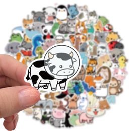 100Pcs Hotsale Cute Animals Stickers Waterproof No-Duplicate Sticker For Laptop Luggage Skateboard Water Bottle Car Decals Kids Toys Gifts