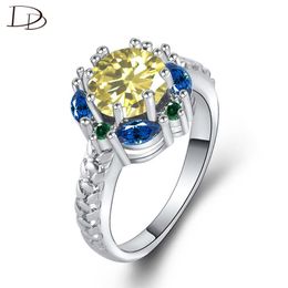 Wedding Rings DODO Classic Yellow Blue Bohemia Style For Women Zircon Flowers Fashion Anel Banquet Jewellery Bijoux Femme Gifts Dm088