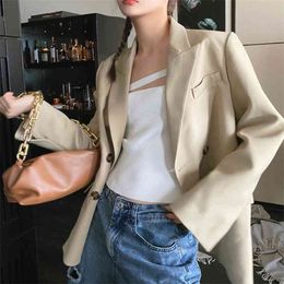 Streetwear Casual Suit Jacket Women's Outwear High Quality Autumn Korean Style British Office Lady Work Black Blazer Coat 210514