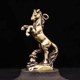 decorative sheep figurines UK - Decorative Objects & Figurines Creative Antique Metal Ship Horse Brass Pendant Car Keychain Sheep, Pendulum