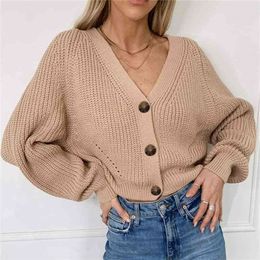 Women Cardigan Winter Cashmere Sweater Long Sleeve V neck Woman's Cardigans jersey knit Jumpers Pull Femme Coat 210922