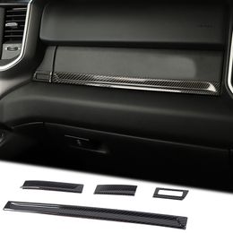 Carbon Fiber Center Console Decoration Strip ABS Interior Accessories For Dodge RAM 18-20 4PCS