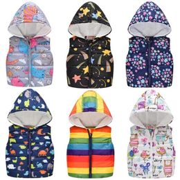 Baby Boys Girls Vest Hooded Jacket Kids Christmas Costume Clothes Children Autumn Warm Winter Waistcoat Outerwear Outfits 211203