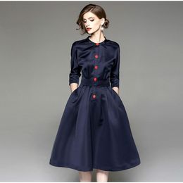 Women Office Wear Dress Auutmn Half Sleeve Slim Long Robe Ladies Elegant Plus Size Party Dresses Vestidos 210525