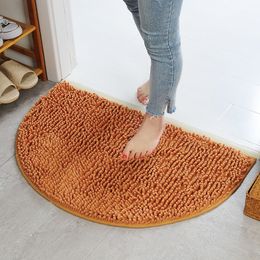 Soft Anti Slip Chenille Bathroom Carpet Super Absorbent Bath Rug Floor Door Mat Dirt Barrier Semi Circle Floors Doors Cushion Mats Rugs JY0808