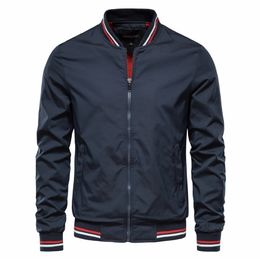AIOPESON Solid Colour Bomber Jacket Men Casual Slim Fit Baseball s Jackets Autumn Fashion High Quality for 211126