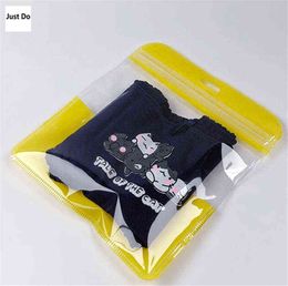 -Große gelbe schwarze Reißverschluss Ziplock Aufbewahrungstaschen Kunststoff Reißverschluss Packung Kleidung Kleidungsstück Unterwäsche Verpackung Geschenktüte H1231