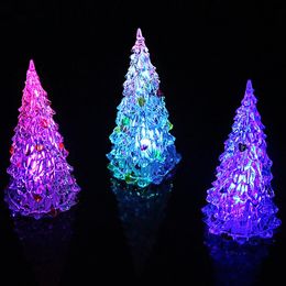LED luminous Christmas tree night light Imitation crystal glare acrylic Fibre trees Colourful party decorations holiday gifts