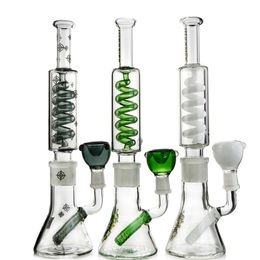 19 Inchi Comb Disc Straight Perc Hookahs Plastic Keck 3 Chambers With Ash Catcher Dome Showerhead 14mm Male Joint Glass Bong