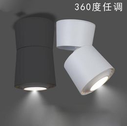 Downlights 10pcs Surface Mounted COB Downlight 7W/10W/15W/20W Foldable Stretching AC110V-240V LED 360degree RotatableDownlights