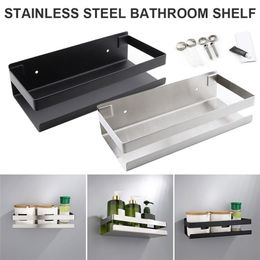 Wall Shelves Bathroom Adhesive Shower Shelf Without Drilling Caddy Stainless Steel 211112