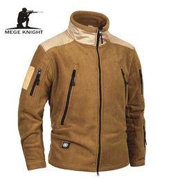 Mege Brand Clothing Tactical Army Military Fleece Men's Jacket and Coat, windproof Warm militar jacket coat for winter 211217