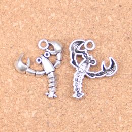 52pcs Antique Silver Bronze Plated lobster crustacean Charms Pendant DIY Necklace Bracelet Bangle Findings 27*24mm