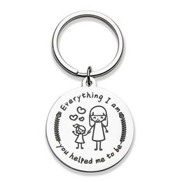 10Pieces/Lot Keychain Birthday Gifts for Mom Mother From Daughter Son Everything I Am You Helped Me To Be Mother Day Gifts Presents