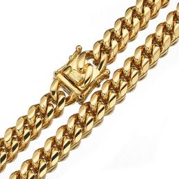 7-40" Strong Metal Stainless Steel Gold Colour Miami Cuban Curb Link Chain Necklace Or Bracelet Mens Womens Jewellery Chains