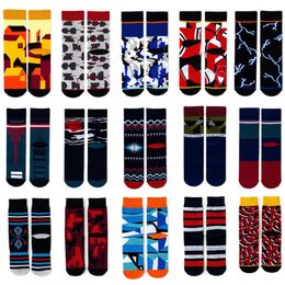 Autumn and Winter Hip Hop Food Burger Beer Glass Fries Mens Socks Cotton Harajuku Gifts for Men Personality Trend Men Socks X0710