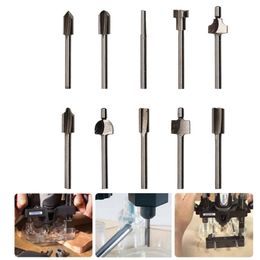 10Pcs/set Dremel Rotary Set Knife Engraving Machine Electric Trimming Machines Woodworking Cutter Polishing Milling Cutter Fits