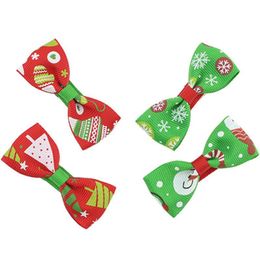 Baby Girls Christmas Barrettes Cartoon Printed Christmas Hair Clips Girls Cute Bow Headwear Girl Christmas Hair