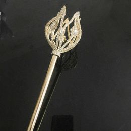 FORSEVEN Luxury Women Queen Party Costume Princess Wands Tulip Wand Gold/Silver Colour Queen Sceptre Bride Wedding Sceptre JL H1022