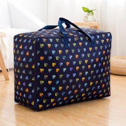 Storage Bags 2022 Colourful Love Quilt Bag Large Moisture-Proof Luggage Organiser Family Save Space Sorting Dustproof Moving Packi