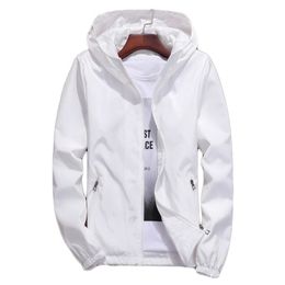 Jacket women white S-7XL plus size loose thin couple hooded tops spring autumn Grey blue waterproof cargo coats LD1303 211014