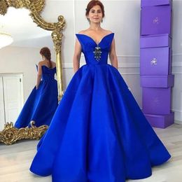 Modest royal blue Mother of the Groom Bride Dresses With Beaded Vintage Evening Gowns Wedding Formal Mother Dress