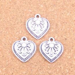 67pcs Antique Silver Bronze Plated heart flower Charms Pendant DIY Necklace Bracelet Bangle Findings 17*20mm