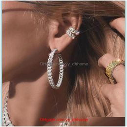 Earrings Jewelrypersonality Twist Cuban Chain Set Ear Bone Clip Ring Hoop & Hie Drop Delivery 2021 V2Oup