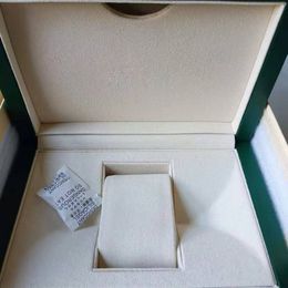 Top Quality Dark Green Watch Boxes Gift Case Booklet Card Tags And Papers Watches cases280Q