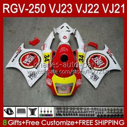 Fairings de OEM para Suzuki RGV250 SAPC VJ23 RVG250 250cc VJ 23 Cowling RGV-250CC 97 98 Bodywork 107HC.0 RGV-250 RGVT-250 RGVT RGV 250 CC 1997 1998 Bodys Sorte Strike