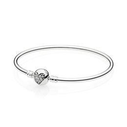 NEW 2021 100% 925 Sterling Silver Diamond Love Bracelet Fit DIY Original Fshion Jewellery Gift666