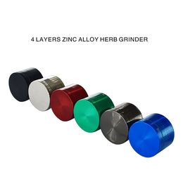 50mm 4 layer zinc alloy Smoking Dry Herb Herbal Tobacco Grinder Pot Crusher Machine Glass Blunt Manual Hand grider Accessories Easy Mill