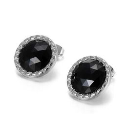 Stud Fashion Blue Earrings Stainless Steel Crystal Small Black Studs Jewelry