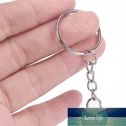 50pcs/lot Dia 25mm Polished Keyring Keychain Split Ring With Short Chain Key Rings For Women Men DIY Key Chains Accessories