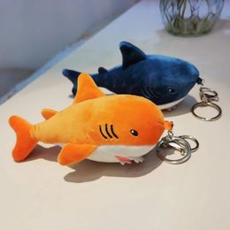 Bag Decoration Creative Soft Plush Cartoon Shark Keychain Bag Pendant Key Ring Holder Soft Hanging Decoration Keychain