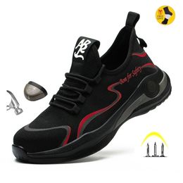 Staleneus Lightweight Work Shoes For Men Steel Toe Sneakers Male Safety Indestructible Construction Security Boots 211217